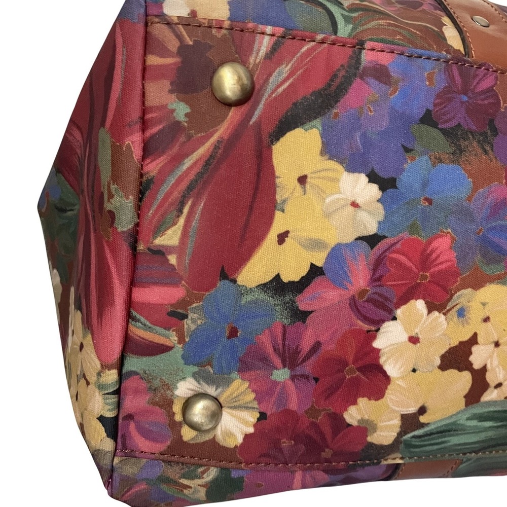 Patricia Nash Milano Patina Summer Florals Duffle Weekender Bag W/ Unused Strap - Picture 6 of 14